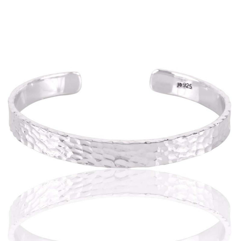 Hammered Silver Bracelet Cuff Sterling Sterling Silver Hammered Cuff Bracelet Open Sizable Loading Zoom