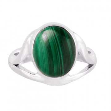 Green Malachite Natural Gemstone 925 Sterling Silver Ring