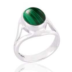 Green Malachite Natural Gemstone 925 Sterling Silver Ring