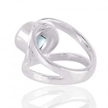 Natural Blue Topaz 925 silver Rings