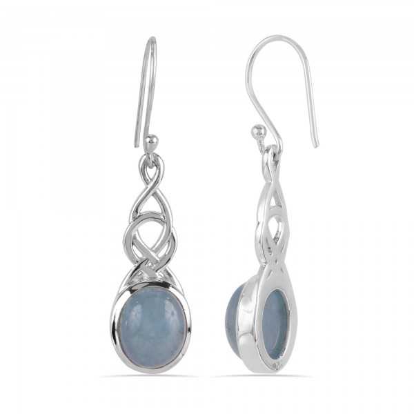 Aquamarine Natural Gemstone Solid Sterling Silver Earring