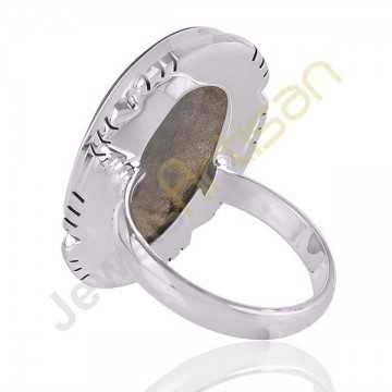 Blue Flashy Labradorite Sterling Silver Handmade Ring silver rings for women