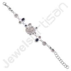Biwa Pearl Bracelet, Rainbow Moonstone Bracelet, Pearl Bracelet, Kyanite Bracelet, Iolite Bracelet, 925 Sterling Silver Bracelet