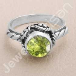 Peridot Ring 925 Sterling Silver Ring Solitaire Silver Ring Handcrafted Silver Ring Designer Silver Ring