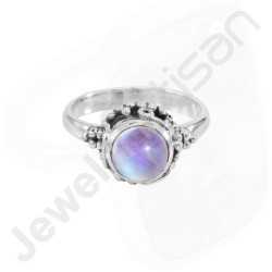 Rainbow Moonstone Ring 925 Sterling Silver Ring Rainbow Moonstone Solitaire Ring Traditional Indian Design Ring Handcrafted Ring
