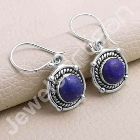 Lapis Lazuli Earring 925 Sterling Silver Earring Handmade Earring Ear Wired 8x8mm Lapis lazuli Round Gemstone Designer Earring