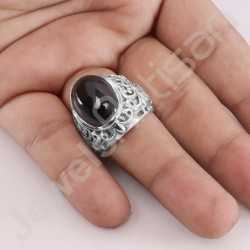 Black Onyx Ring 925 Sterling Silver Ring Handcrafted Silver Ring Oval 13x18mm Black Onyx Statement Silver Designer Ring
