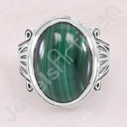 Malachite Ring 925 Sterling Silver Ring Handcrafted Silver Ring Oval 13x18mm Malachite Statement Silver Cocktail Ring