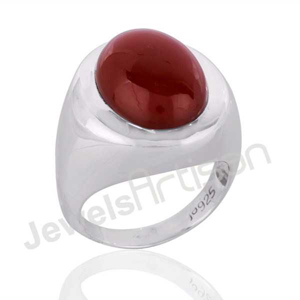 Cut Red Onyx Handmade Jewellry 925 Sterling Silver Plated 7 Grams Ring Size 5.5 US Sizable Awesome 
