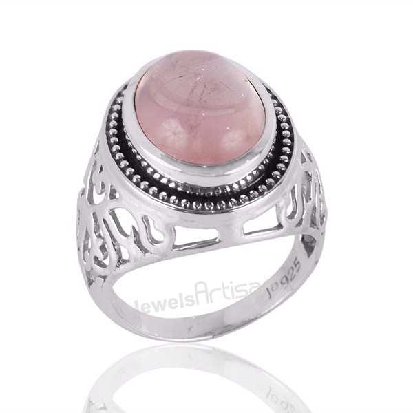 Rose quartz 925 Sterling Silver Band Jewelry Ring Handmade Ring All Size L-03 