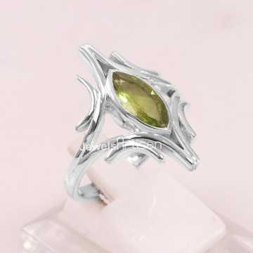 925 Solid Silver Authentic GREEN PERIDOT HANDCRAFTED New Ring Any Size UNISEX