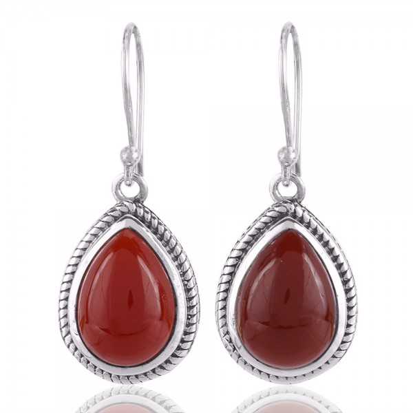 Details about   Natural Black Red Onyx 925 Sterling Silver Dangle Earrings Gemstone Jewelry 