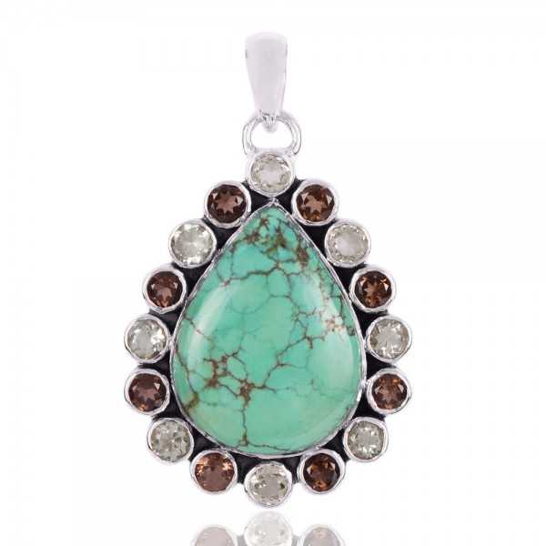 big natural TIBETAN QUARTZ with smoky quartz,tibetan quartz necklace,tibetan quartz pendantsilver gemstone necklace,smoky quartz necklace