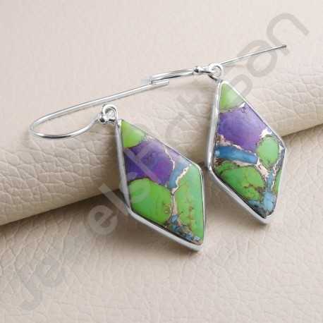 Natural Turquoise Fancy 925 Sterling Silver Gemstone Pendant Jewelry