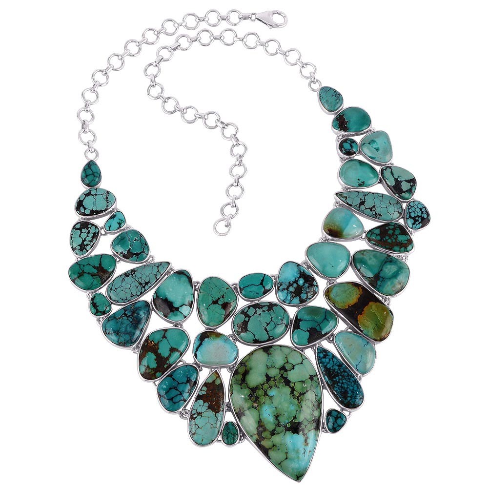 Color Homaica Stone Sunbust Bib  Necklace And Earring Set